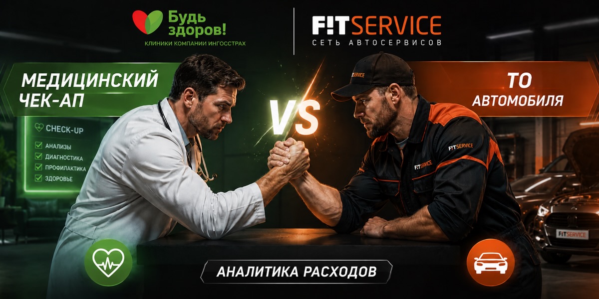 Автомобиль и забота о здоровье: аналитика расходов от FIT SERVICE и "Будь Здоров"