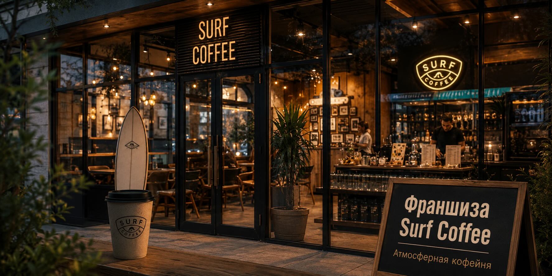 Франшиза Surf Coffee: условия открытия кофейни и риски