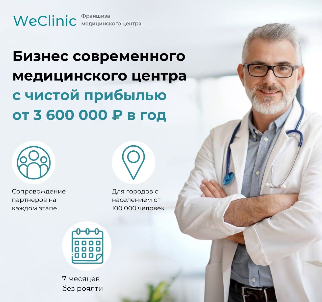 Франшиза медицинского центра WeClinic - цена в 2024 году, отзывы